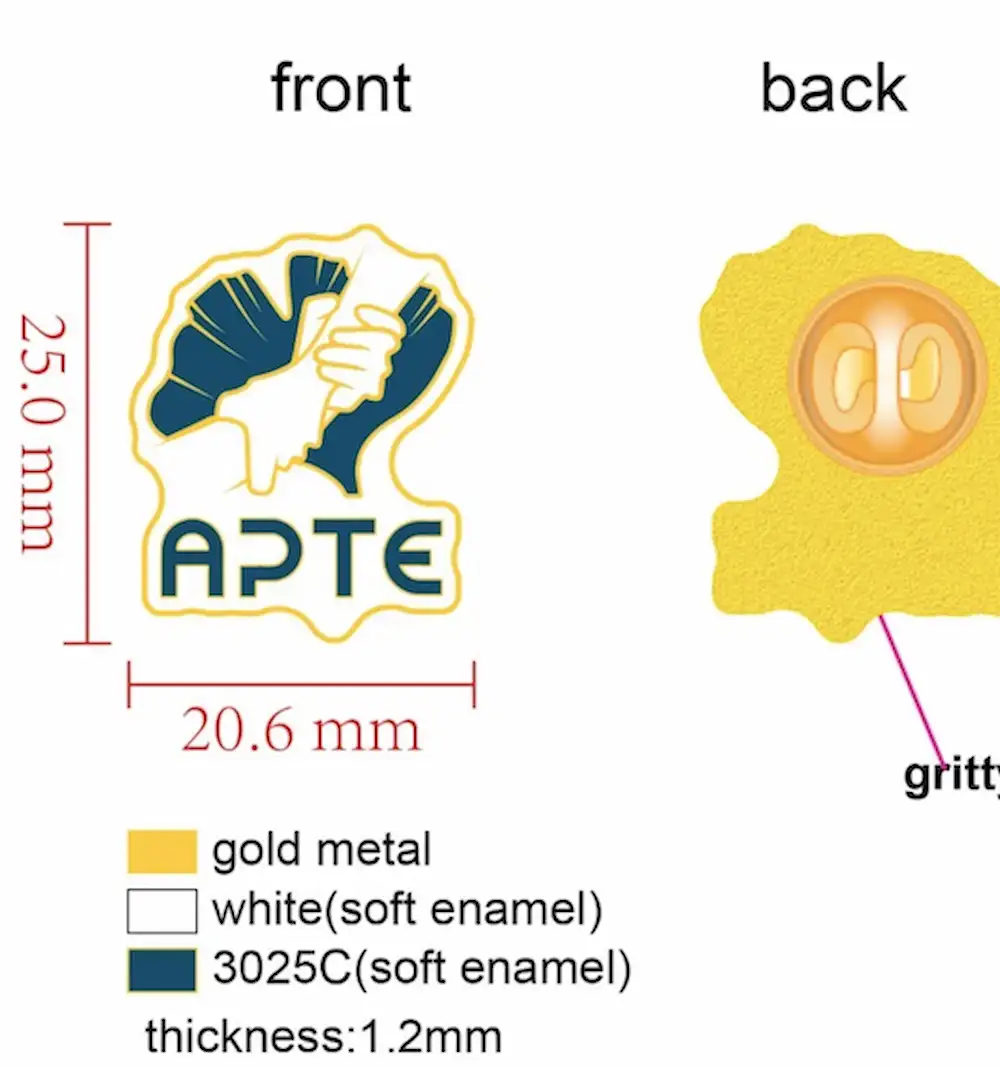 Association APTE, visuel pin's APTE