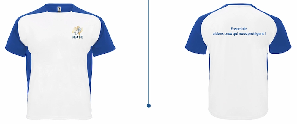 Association APTE, visuel recto/verso t-shirts respirant sport APTE